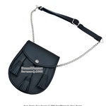 Renaissance Scottish Medieval Black Leather Pouch Bag