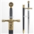 32" King Arthur Gold Excalibur Sword with Scabbard Medieval Renaissance Cosplay
