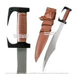 28" Carbon Steel Spartan Warrior King Leonidas Sword w/ Leather Belt and Holder