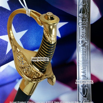 Golden US Navy Dress Uniform Ceremonial NCO Sword