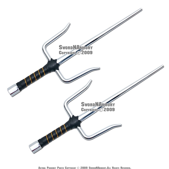 Set of Two 15-Inch Length BladesUSA 2309C Octagon Metal Martial Arts Sai 