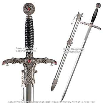 31.5" One Handed Medieval Snake Cobra Fantasy Sword with Steel Scabbard Cosplay
