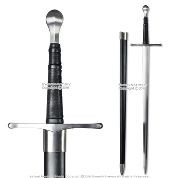 Handmade Medieval Knight Great Sword Peened Full Tang Mercenary Sharp Blade