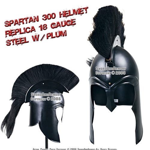 300 Leonidas Spartan Helmet Greek Trojan Achilles Black 
