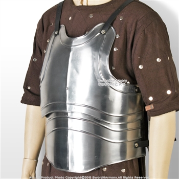 Large Size Medieval 18 Gauge Steel Body Armor Breast Plate Fluted Cuirass LARP