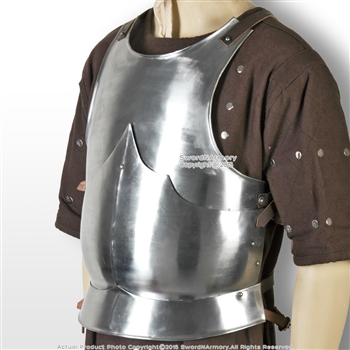 Large Size Medieval 15th Century Body Armor Breast Plate 18G Steel LARP Costume