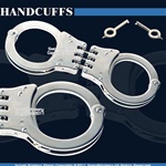 Steel Triple Hinged Double Lock Handcuffs Spare Key CH