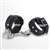 Black Genuine Leather Chain Handcuff with Steel Buckles Wrist Ankle Restraint