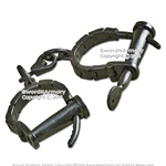 Medieval Bracelet Linked Steel Handcuff Dungeon Shackles w/ Keys Reenactment LARP