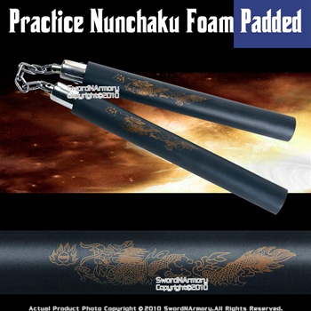 Black Dragon Foam Padded Nunchuck W/ Steel Swivel Chain