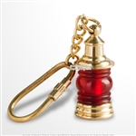 Vintage Style Handmade Brass Miniature Nautical Red Ship Lantern Keychain