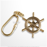 Handmade Brass Maritime Ship Navigation Wheel Keychain Keyring Nautical Gift