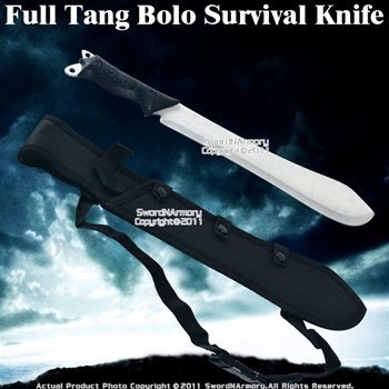 Full Tang Bolo Survival Machete Sword Knife w/ Sheath