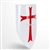 Functional Medieval Knights Templar Red Cross Heater Shield 18G Steel LARP SCA