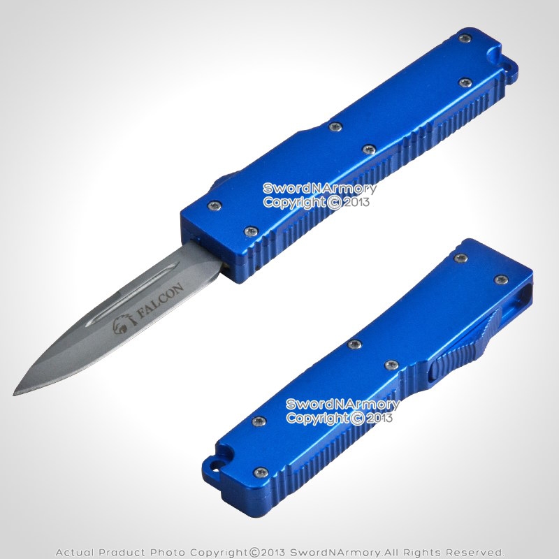 California Legal Dual Action OTF Knife 1.9 Blade Blue