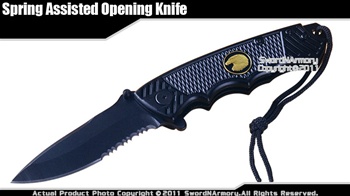 Spring Assisted Knife Serrated Tactical Folder Eagle