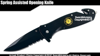 Spring Assisted Opening KnifePocket Folder w/ Masons emblem
