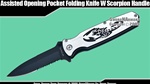 Spring Assisted Opening Knife Pocket Folder w/ Scorpion Handle