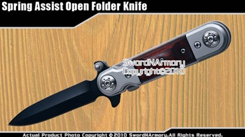 6" Spring Assisted Knife Pocket Folder w/ Grenade Handle