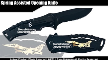 Spring Assisted Opening Folding Knife with Jet Handle