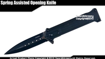 Stiletto Style Spring Assisted Opening Pocket Knif