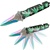 8' Spring Assisted Tactical Pocket Knife with Green Marijuana Leaf Resue Blade