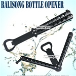 Black Butterfly Style Bottle Opener Pratice Balisong Stainless Steel Belt Clip