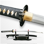 Musashi DH T10 Steel Choji Hamon Handmade Samurai Katana Sword with Leaf Tsuba