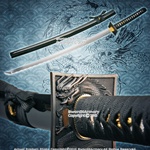 41" Hand Honed Samurai Katana Sword with Ninja Style Dragon Square Tsuba