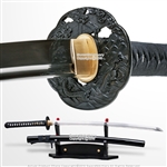 Musashi Handmade Samurai Sword T10 Steel Differentially Hardened Katana w/ Bohi