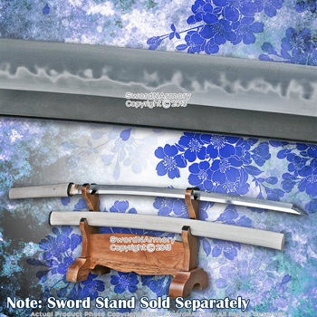Musashi Hand Forged Shirasaya Katana Sword Differentially Hardened Folded Steel