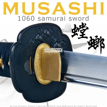 Handmade Musashi 1060 Katana Samurai Sword Mantis Brown