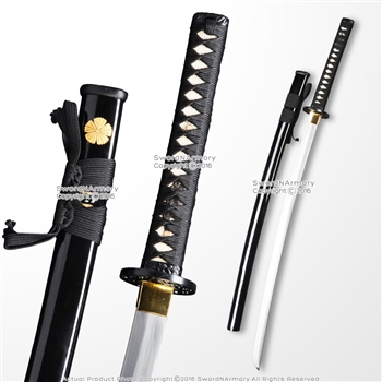 Hand Honed Black 1045 Steel Practical Sharp Katana Samurai Cutting Sword
