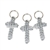3 Pcs Aluminum Chainmail Cross Keychain Knights Templar Medieval Renaissance