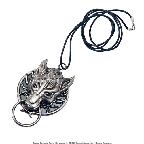 A hoard of riches... — Silver Tone Dragon Hidden Knife Necklace by...