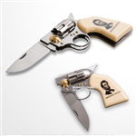 7.5" Abraham Lincoln Memorial Revolver Shape Fantasy Folding Knife w/ Gift Box