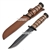12" Full Tang Clip Point Fixed Blade Marines Combat Knife with Leather Sheath