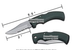 Green Liner Lock Pocket Folding Knife With Serrated Blade