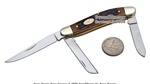 7.5" Vintage Style Triple Bladed Pocket Folding Knife With Stag Handle