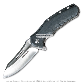 Proelia D2 Steel Ball Bearing Liner Lock Tactical Folding Knife G10 Handle TX020