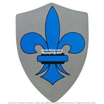 Medieval Crusader Knight Foam Shield with Fleur De Lis Coat Of Arms LARP Costume