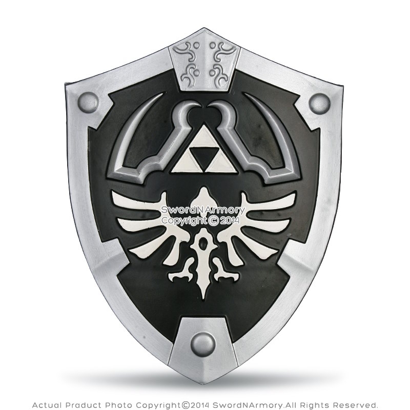 Black Dark Master Legend of Zelda Foam Shield w/ Strap Link Hylian