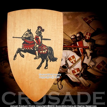 25"  Wooden Medieval Times Knights Shield Plywood Design with Grip