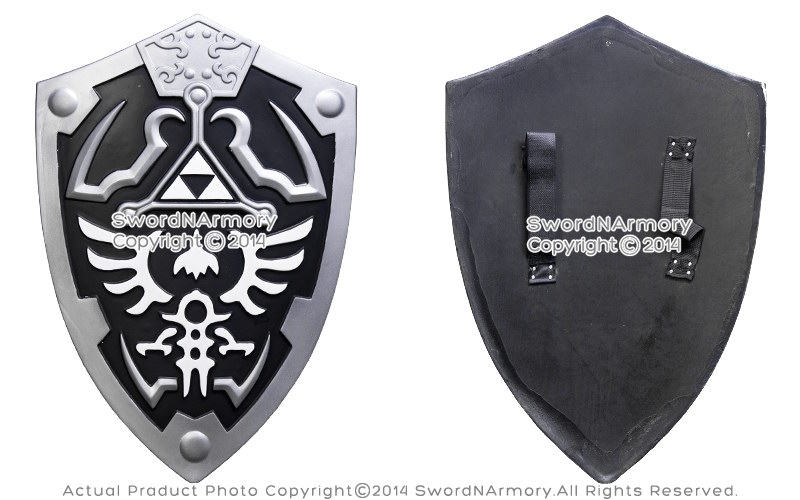 Black Dark Master Legend of Zelda Foam Shield w/ Strap Link Hylian LARP  Battle ready - Edge Import