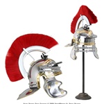 Roman Centurion Helmet With Red Plume Armor Gladiator