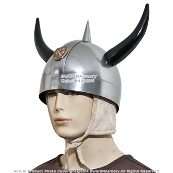 Viking Warrior Helmet with Horns Norse Medieval Costume Stage Prop LARP