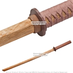 39.5" Natural Finish Wooden Samurai Training Sword Practice Katana Bokken Brown