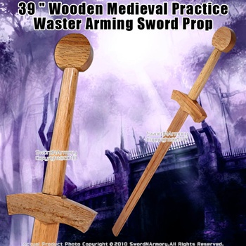 Wooden Medieval Practice Waster Arming Sword Prop