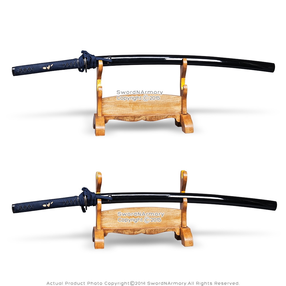 8116円 魅力の 2層ソリッドウッドソードスタンドカタナ横型ディスプレイラックサムライソード和解ホルダーフロアスタンド Samurai Sword Holder