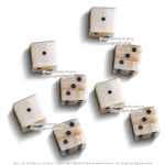 8 Pcs Genuine White Bone Gambling Handmade Roman Dice Inlaid Pips Casino Game